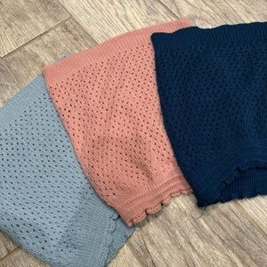 Set of Three Knit tube tops